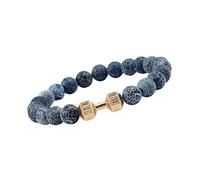 Uqezagpa Portable Men's Fashion With Natural Stylish Lavaed Stone And Dumbbell Charm Decoration For Active Lifestyle Yoga Energy