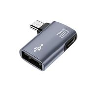 Uqezagpa Power-in USB to USB Cable Adapter 90 Degree Right/Left Angled Host Converters