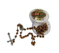 Uqezagpa Prayer Wooden Beads Rosary Necklace with Our Lady of and Crucifix for Women and Men