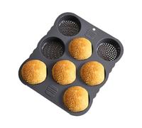 Uqezagpa Premium 8-Hole Round Bread Mold with Ventilation Heat Food Grade Silicone Reusable & Recyclable Food Grade Elastomer Bread Cast