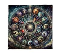 Uqezagpa Premium Tarot Table Cover, Spiritual Ceremony Mat with Enchanting Patterns & Easy Care Mystical Tarots Reading Cloth