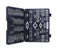 Uqezagpa Professional Bearing Steel Tap and Die Set, Essential Tool 110pcs for Cutting Precise Thread in Metal, with Storage