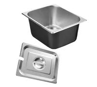 Uqezagpa Professional Half Size Stainless Steel Pan Corrosions Resistant Food Service Storage Container With Lid Kitchen Metal Tub Kitchen Organization Storage Pan