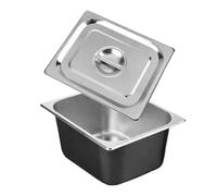 Uqezagpa Professional Half Size Stainless Steel Pan Corrosions Resistant Food Service Storage Container With Lid Kitchen Metal Tub Kitchen Organization Storage Pan