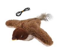 Uqezagpa Realistic Bird Simulation Cats Toy Electric Interactively Motion Activated Plush USB Rechargeable Quiet Operations Automatic Electric Cats Toy