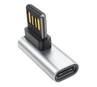 Uqezagpa Right Angles USB to Type C Converters Double Sided Insertion Compatible for Various Devices Portable and Build Reversible USB to Type C