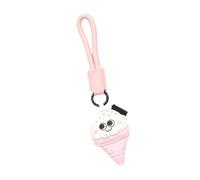 Uqezagpa Romance Couple Gift French Fries Milk Teas PU Leather Keychain Bag Charm Cartoon Design Practical Secure Attachment Cute Cartoon Fries Charm