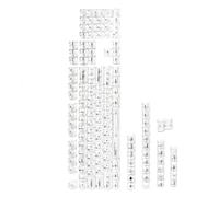 Uqezagpa Russian Crystal Transparents Keycaps Set Original Profile, Full 132Keys Backlit for Mechanical Keyboards Russian Crystal Transparents