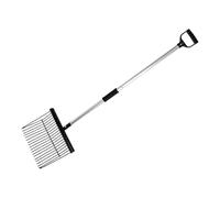 Uqezagpa Rustproof Heavy Duty Hay Pitches Fork Strong Construction Metal Horse Manures Rakes for Long Terms Enduring Metal Horse Manures Rakes