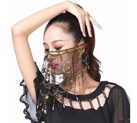 Uqezagpa Shimmering Mesh Face Cover For Artistic Motion Celebration Costume Accessory Breathable Face Lightweight Design Party Dance Veil