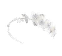 Uqezagpa Simulated Pearls and Snowflake Bridal Tiaras Handcrafted from Copper Alloy for Elegant Wedding Photography Handmade Crowns