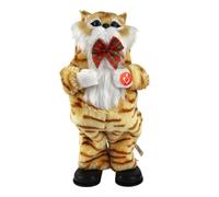 Uqezagpa Singing Christmas Kitten Dolls with Music Holding Song Stuffed Toy Singing Kitten Plush Dolls