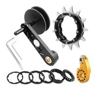 Uqezagpa Single Speed Conversion Kits Cassettes Cogs Bike Chain Tensioner Bicycles Single Speed Adjuster Converter Easy To Use Cycling Replacement Accessory