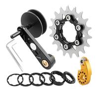 Uqezagpa Single Speed Conversion Kits Cassettes Cogs Bike Chain Tensioner Bicycles Single Speed Adjuster Converter Easy To Use Cycling Replacement Accessory