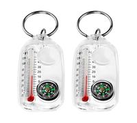 Uqezagpa Sized Keyring Compasses Pendant Multifunction Guiding Thermometers Pocket Survival Camping