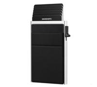 Uqezagpa Small Protected Aluminum Card Organizers with Quick Release Mechanism Easy to Use for Business Travel Essential Blocking Wallet for Travel