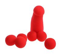 Uqezagpa Small Sponge for 4Pcs Red Balls Funny Stage Prop Tricks Toy Ball Big Gobbles Sticky Ball Clown Nose Props Trick for Adults Kit Sticky Clown