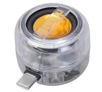 Uqezagpa Small Woofer Type C Music Player External Sunbwoofer Build-in 3.7V 250mAh Capacity Battery with Clear