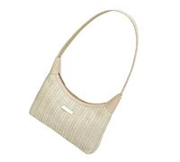 Uqezagpa Sophisticated Textured Rattan Bag Ergonomic Carryall Shoulder Bag For Office Travel And Outdoor Activities Portable Vacation Carryall