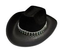 Uqezagpa Sparkling Crystal Cowboy Hat Tassels Pearls For Bachelorette Party Cowboy Disco For Actor Actress Cowgirl Hat Bulk Kids