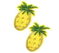 Uqezagpa Sparkling Pineapple Shape Breast Pasties with Rhinestones Accents Fruit Sequins Nipple Covers for Women Nightclub Party Pineapple Nipple Covers
