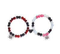 Uqezagpa Spiders Bracelets For Boyfriend Girlfriend Long Distance Heart Friendship Best Friend Sister Mutual Attraction Elastic Beaded Jewelry