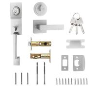 Uqezagpa Square Door Handle Without Adjustable Entry Door Handle Reversible for Residential Front Entrance Accessory