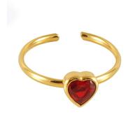 Uqezagpa Square/Heart/Flower Opening Rings Stainless Steel Geometric Zircon Finger Jewelry Accessory For Parties And Daily Wear Fashion Statement Jewelry