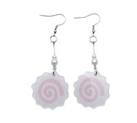 Uqezagpa Squid Roll Dangle Earrings Acrylic Fish Board Drop Earrings Ear Jewelry Women Temperament Simple Earrings for Daily