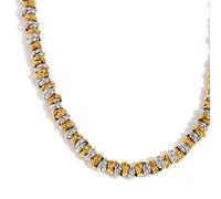 Uqezagpa Stainless Steel Beaded Circles Trendy Jewelry Unique Necklace For Women Seeking A Stylish Accessory Party Jewelry