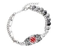 Uqezagpa Stainless Steel Medicals Double Layer Designs Adjustable Wristchain for Everyday Comfort and Gift