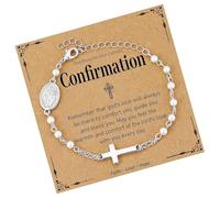 Uqezagpa Stainless Steel Religious Jewelry Chain Pendant Fashion Wrist Jewelry For Women Featuring Beads Stainless Steel Religious