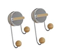 Uqezagpa Stainless Steel Suction Cup Hooks Easy Installation Strong Adhesive Duals Ball Design for Bathroom Kitchen