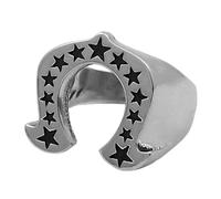 Uqezagpa Sturdy Alloy Horseshoe And Star Rings With Coating Portable Accessory Decoration For Western Styles Lovers Daily Use Collectible Fashion Rings