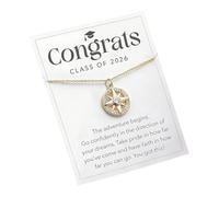 Uqezagpa Stylish Compasses Pendant Necklace in Gold Silver Rose Gold Adjustable Chain Length Follow Your Direction Necklace