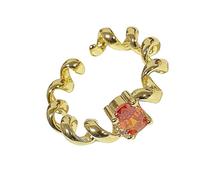 Uqezagpa Stylish Vintage Styles Wheat Designs Open Rings for Women Adjustable Sturdy Alloy Gold Color Jewelry Statement Pieces Daily Wear Jewelry