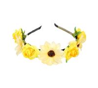Uqezagpa Sun Flower Headband Flowers Hairhoop for Women and Girls Garlands Hair Accessories for Photography Props Music