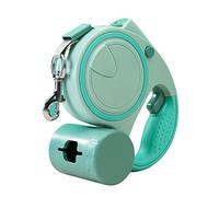 Uqezagpa Tangles Retractable Dogs Leash with Light Poop Bag Dispenser for Small Dogs 9.8/16ft One-Handed Brake,
