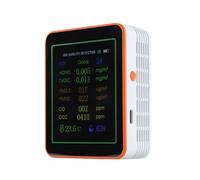 Uqezagpa Tester Air Pollution Meter with Buzzers HCHO TVOC CO CO2 PM2.5 PM10 Temperature Humidity Meter 2.8in