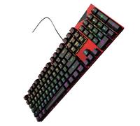 Uqezagpa Thin Wireds Mechanical Keyboards RGBs LED Backlighting And ABS Keycaps Blue Switches For Gaming RGBs Backlits Mechanical Keyboards