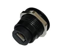 Uqezagpa Threaded RJ12 6P6C Two Female Port Telephone Sockets Nut Mount For Office Networking Cabinet Installation Heavy Dutys Telephone Line Connectors