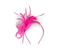 Uqezagpa Tulle Flower Hair Hoop for Women Elegant 1920s Feathered Headband Nonslip Flapper Fascinator Hairband for Formal