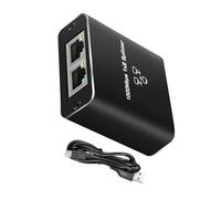 Uqezagpa Two Device Ethernet Splitter 1 To 2 1000Mbps For Precise Internet Sharing With USB Power Cable Aluminum Ethernet Splitter