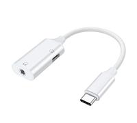 Uqezagpa Type C Headphone Jacks Splitter PD60W Power HiFi Sound Nylons Braids Cable Simultaneous Charging Sound Use Two Headphone Jacks Charging Cable