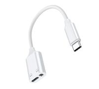 Uqezagpa Type C Headphone Jacks Splitter PD60W Power HiFi Sound Nylons Braids Cable Simultaneous Charging Sound Use Two Headphone Jacks Charging Cable
