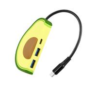 Uqezagpa Type C Male to 2x USB3.0+Type C Female Desktop Charging Adapter Multiports Fast Charging Travel Socket Phone