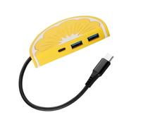 Uqezagpa Type C Male to 2x USB3.0+Type C Female Desktop Charging Adapter Multiports Fast Charging Travel Socket Phone