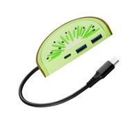 Uqezagpa Type C Male to 2x USB3.0+Type C Female Desktop Charging Adapter Multiports Fast Charging Travel Socket Phone