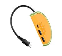 Uqezagpa Type C Male to 2x USB3.0+Type C Female Desktop Charging Adapter Multiports Fast Charging Travel Socket Phone