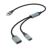 Uqezagpa Type C Splitter Cable With 60W Charging And 480Mbps Data Transfer For Phones Tablets Laptops And More Type C Adapter